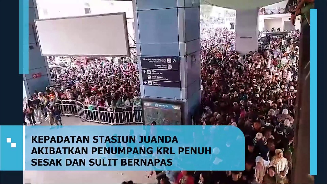 KEPADATAN STASIUN JUANDA AKIBATKAN PENUMPANG KRL PENUH SESAK DAN SULIT BERNAPAS