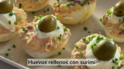 Huevos rellenos de surimi
