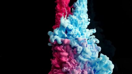 Blue and pink paint  mixing
