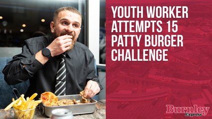 Youth worker attempts 15 patty burger challenge