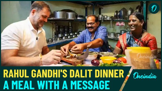 Rahul Gandhi Shares a Meal with Dalit Family in Maharashtra Discussing Dalit Cuisine & Caste Issues