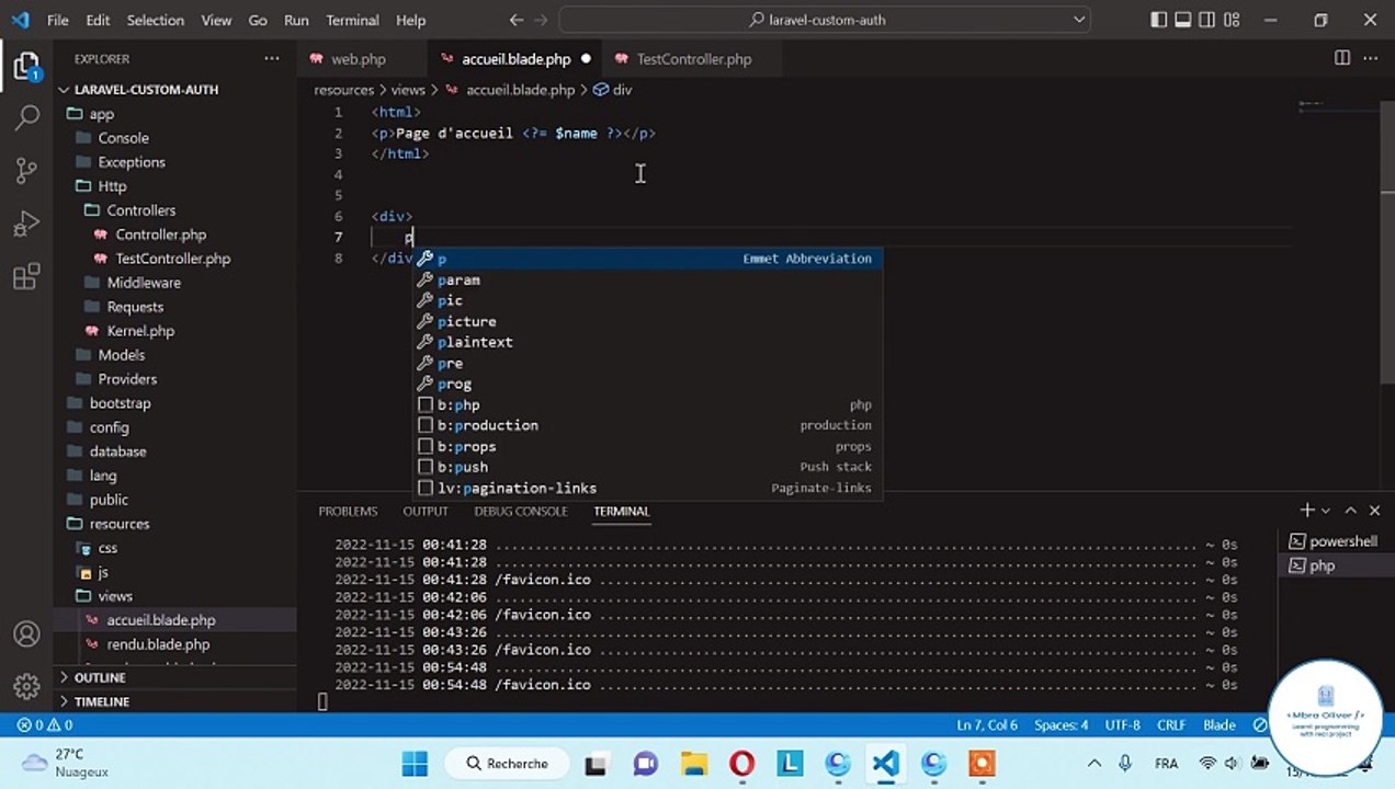 Formation Complete Laravel 9  #8 -  Passer une...