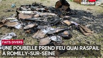 Une poubelle prend feu aux abords du Secours populaire de Romilly-sur-Seine
