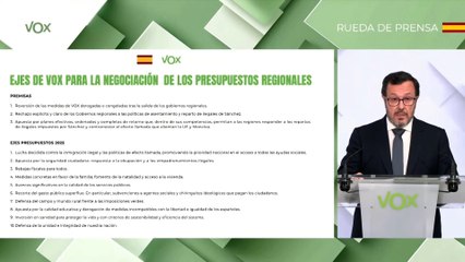 Vox condiciona los presupuestos del PP a que recupere los acuerdos derogados y aplique las leyes de Concordia