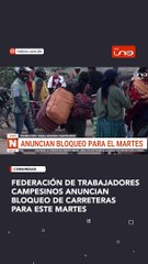 bloqueo de caminos para el martes 8 de octubre