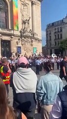 French marching band play incredible impromptu version of Uptown Funk