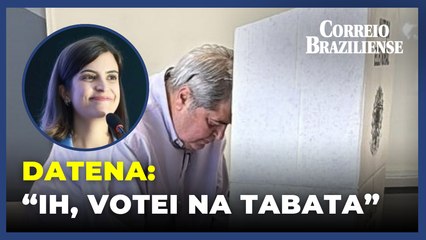 Datena pergunta seu número para o vice e brinca: "Ih votei na Tabata"