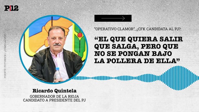 Quintela sostiene su candidatura al PJ a pesar del operativo clamor por CFK: Que no se escondan debajo de la pollera de ella