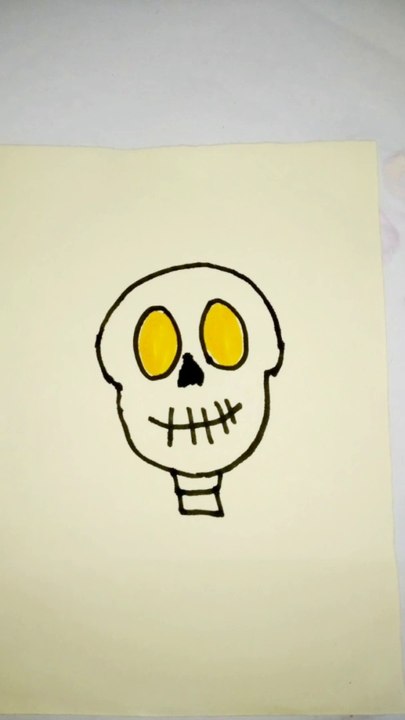 Easy Helloween skull drawing