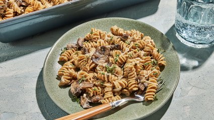 Baked Feta-Mushroom Pasta
