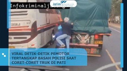 Viral! Detik-Detik Pemuda Pencoret Truk Ditangkap Polisi