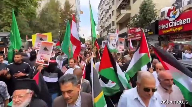 Centinaia di manifestanti a Ramallah a sostegno di Gaza e del Libano