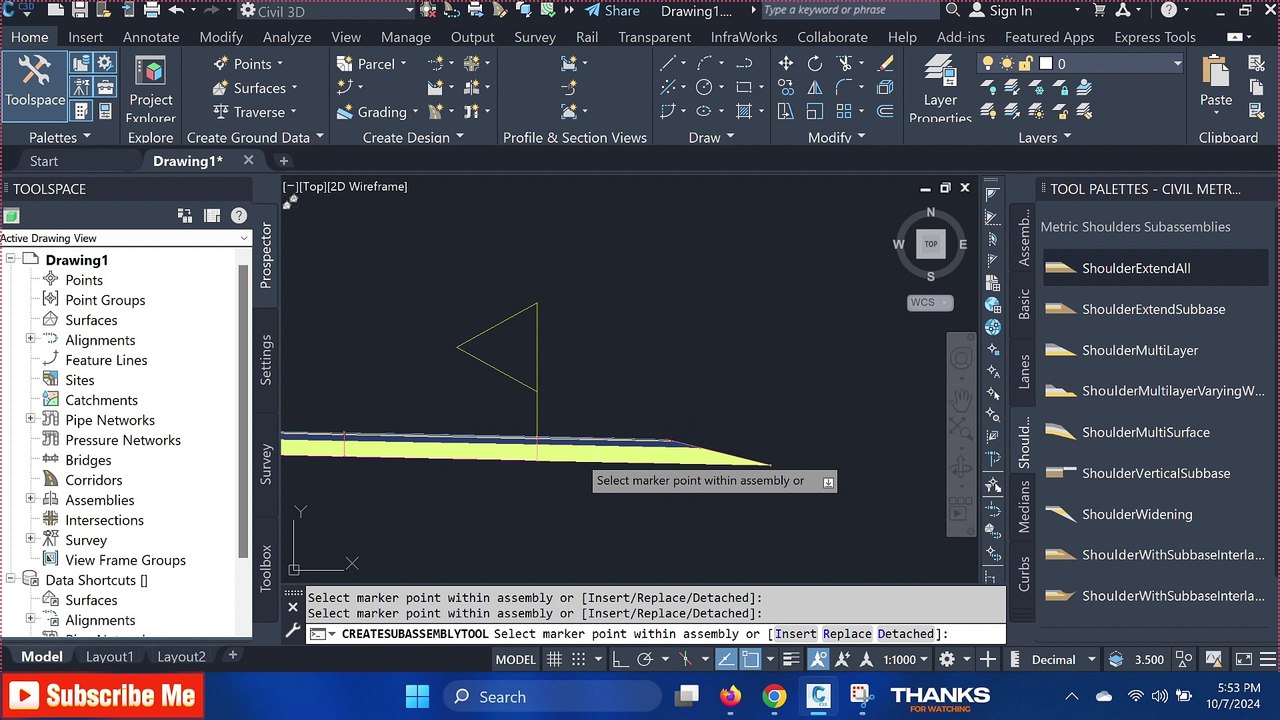how create simple & section in AutoCAD Civil 3d for Beginnings part 2 # ...