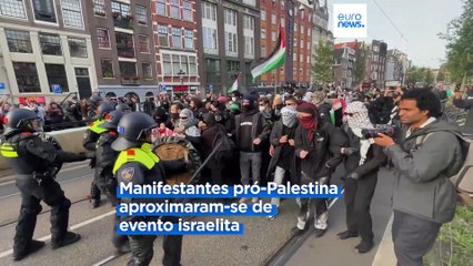 Polícia de Amesterdão entra em confronto com manifestantes pró-palestinianos
