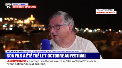 "Tous ces événements, on aurait pu se les épargner":  Le témoignage de Patrick Cohen, père de Ziv Pepe Shapira, tué le 7 octobre 2023 au festival Nova