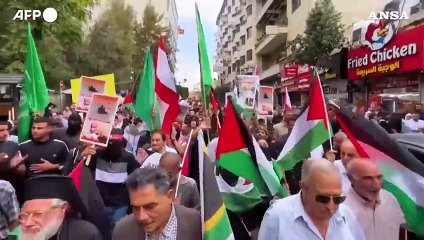 Cisgiordania, manifestazione a Ramallah a sostegno di Gaza e del Libano