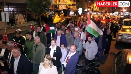 Oltu'da Filistin'e Destek Yürüyüşü Düzenlendi
