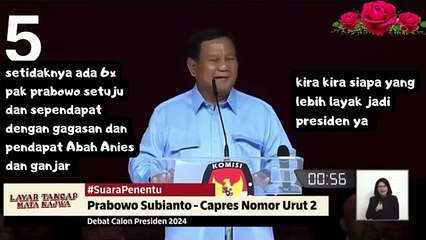 setidaknya ada 6x pak prabowo setuju dan sependapat dengan  pendapat Anies setuju perubahan artinya