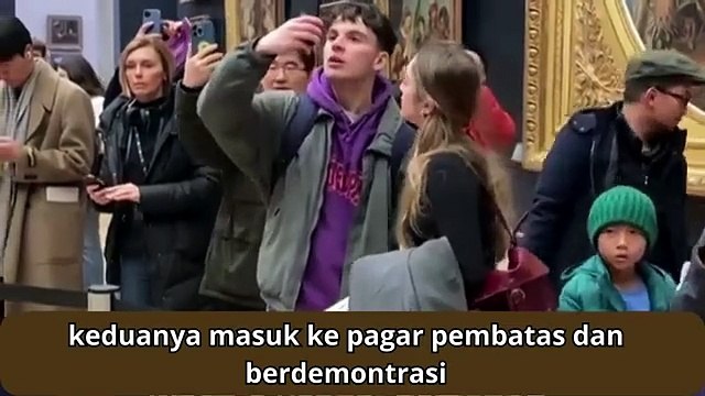 Prancis Krisis, Lukisan Mona Lisa Disiram Sup Oleh Pendemo dengan harga BBM dan pangan yang mahal