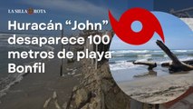 ”Huracán “John” desaparece 100 metros de playa Bonfil y destroza 40 restaurantes