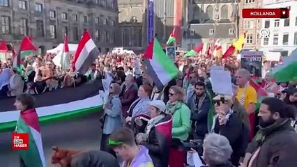 Hollanda polisi, Filistin destekçisi göstericileri gözaltına aldı