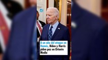 A un año del ataque en Hamás, Biden y Harris piden paz en Oriente Medio