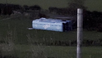 Carrowdore school bus lies overturned in field after crash that injured at least four