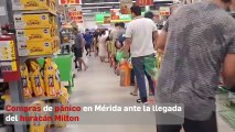 Compras de pánico en Mérida ante la llegada  del huracán Milton