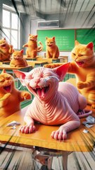 This bald cat gets teased by classmates... until they see what happens next！ #socutekitty #aicats