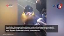 Bikin Silau Pengendara Lain, Oknum Ojol Dihukum Pelototi Lampu Motornya Sendiri
