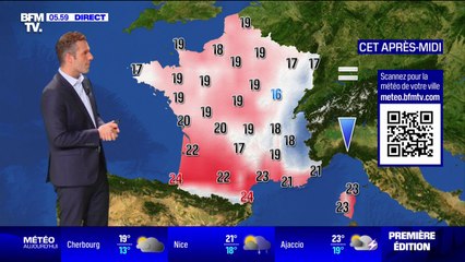 Des averses orageuses dans le nord-ouest et l'est de la France, avec des températures comprises entre  16°C et 24°C... La météo de ce mardi 8 octobre