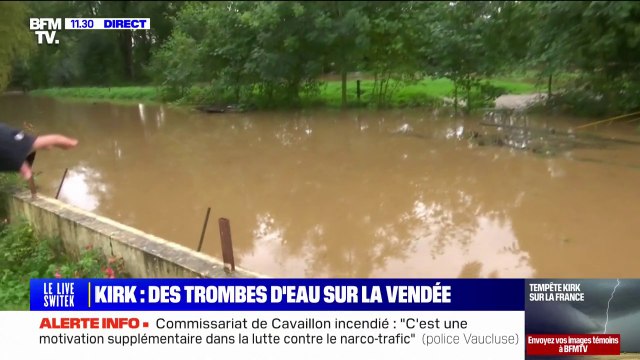 Tempête Kirk: un cours d'eau est monté de deux mètres en Vendée