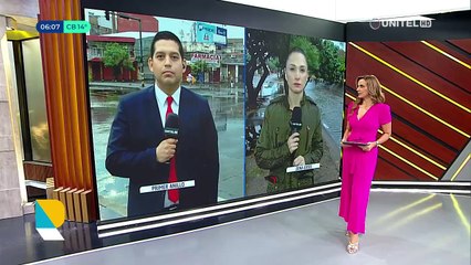 La capital cruceña amanece con una intensa lluvia y se espera que el aguacero llegue a zonas afectadas por incendios