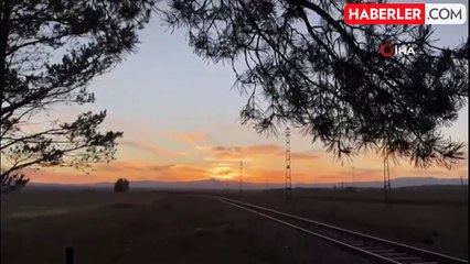 Kars'ta Gün Batımı Kartpostal Görüntüler Ortaya Çıkardı