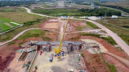 HS2 Interchange Station bridge progress: drone/time laps footage