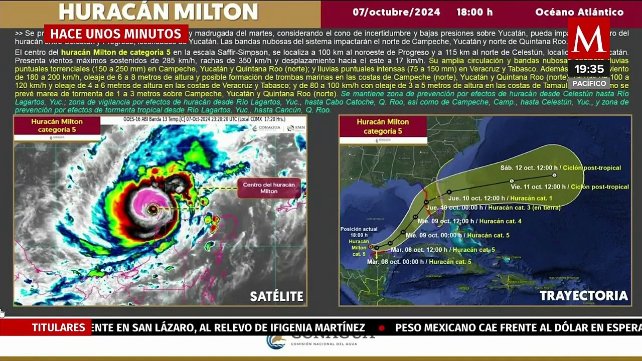 Claudia Sheinbaum no descarta que huracán 'Milton' toque tierra en Yucatán