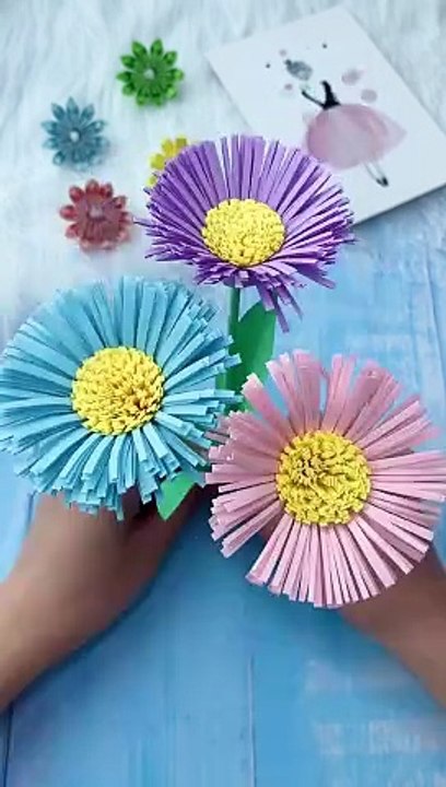 Making Paper Flowers From Scratch | DIY Home Decor Craft Tutorial #art #craft #craft #shorts #crafts