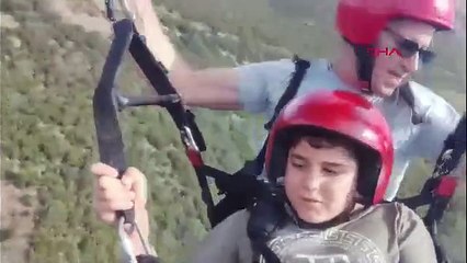 Uçmakdere'de ölümden kılpayı kurtuluş kamerada: Yamaç paraşütünde korku dolu anlar