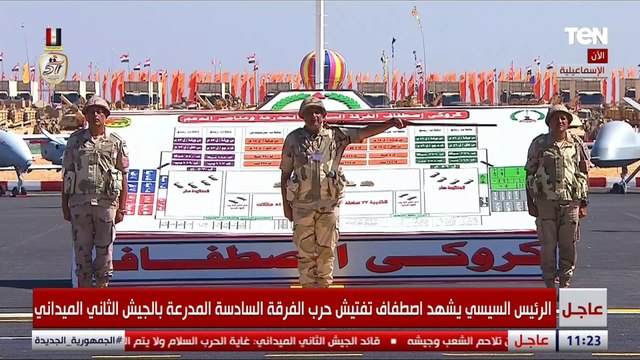 الرئيس السيسي يستمع لشرح مفصل من قائد الفرقة السادسة المدرعة عن مهام الفرقة