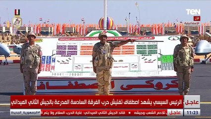 الرئيس السيسي يستمع لشرح مفصل من قائد الفرقة السادسة المدرعة عن مهام الفرقة
