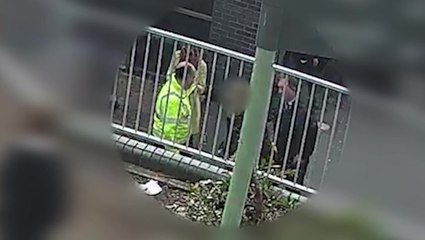 CCTV: Schoolgirl, 14, scuffles with teachers moments before stabbing them