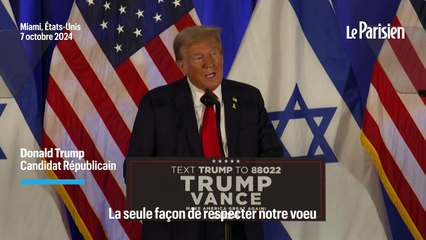 "L'attaque du 7 octobre ne serait jamais arrivée si j'avais été président" lance Donald Trump, un an après les faits.