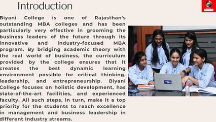"Biyani College MBA Program: Bridging academic excellence and industry leadership"