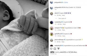Footballer Jack Grealish  has become a father for the first time