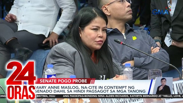 Mary Anne Maslog, na-cite in contempt ng senado dahil sa hindi pagsagot sa mga tanong | 24 Oras