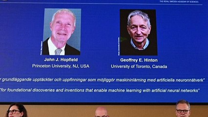 Télécharger la video: KI-Pioniere John Hopfield und Geoffrey Hinton bekommen Physik-Nobelpreis