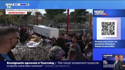 Marseille: le cercueil du Nessim Ramdane, tué dans un règlement de compte, porté par la foule