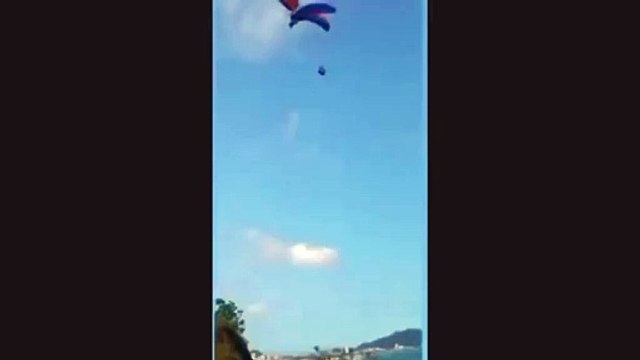 Piloto de paraglider morre e outro fica ferido durante voo em Guarujá; VÍDEO