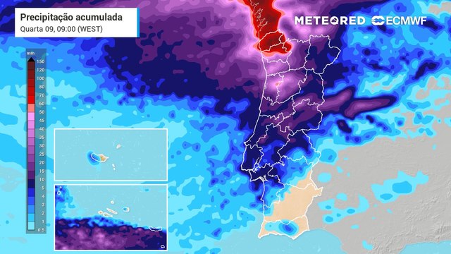Kirk deixará um poderoso temporal de chuva, vento e mar nestes 8 distritos de Portugal nas próximas 24 horas