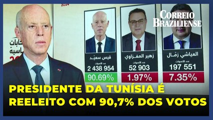 Presidente da Tunísia é reeleito com mais de 90% dos votos
